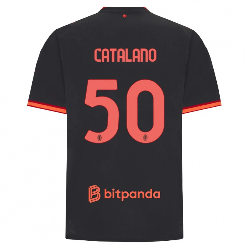 Danxen Hombre Camiseta Alessio Catalano #50 Rojo Negro Equipación Tercera 2026/27 La Camisa