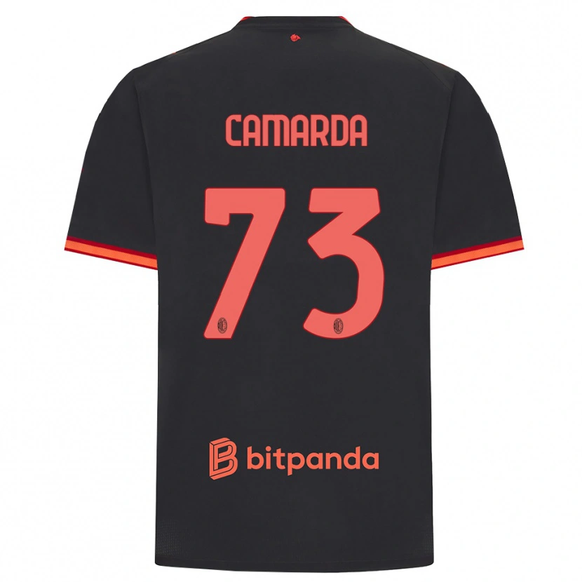 Danxen Hombre Camiseta Francesco Camarda #73 Rojo Negro Equipación Tercera 2026/27 La Camisa
