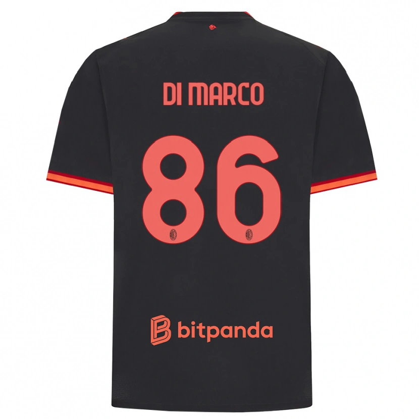Danxen Hombre Camiseta Luca Di Marco #86 Rojo Negro Equipación Tercera 2026/27 La Camisa