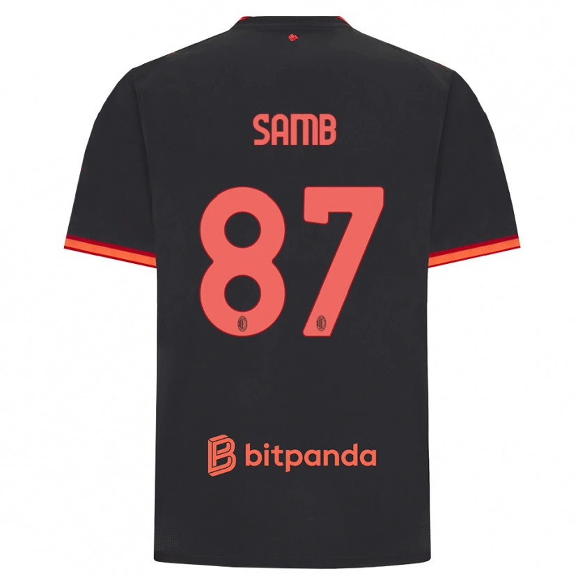 Danxen Hombre Camiseta Ablaye Samb #87 Rojo Negro Equipación Tercera 2026/27 La Camisa