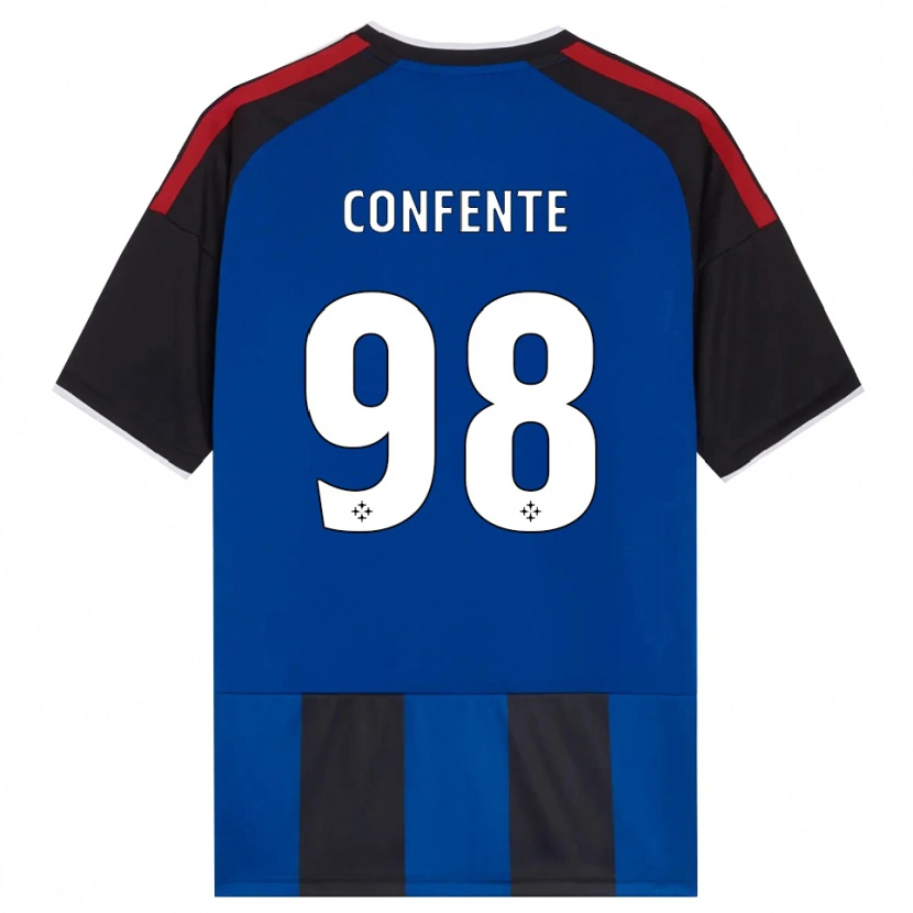 Danxen Hombre Camiseta Alessandro Confente #98 Negro Rojo Blanco Azul 1ª Equipación 2026/27 La Camisa