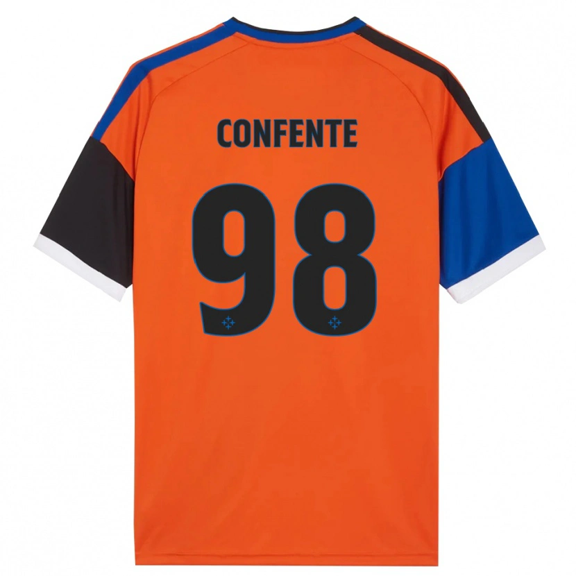 Danxen Hombre Camiseta Alessandro Confente #98 Naranja Azul Negro Blanco 2ª Equipación 2026/27 La Camisa