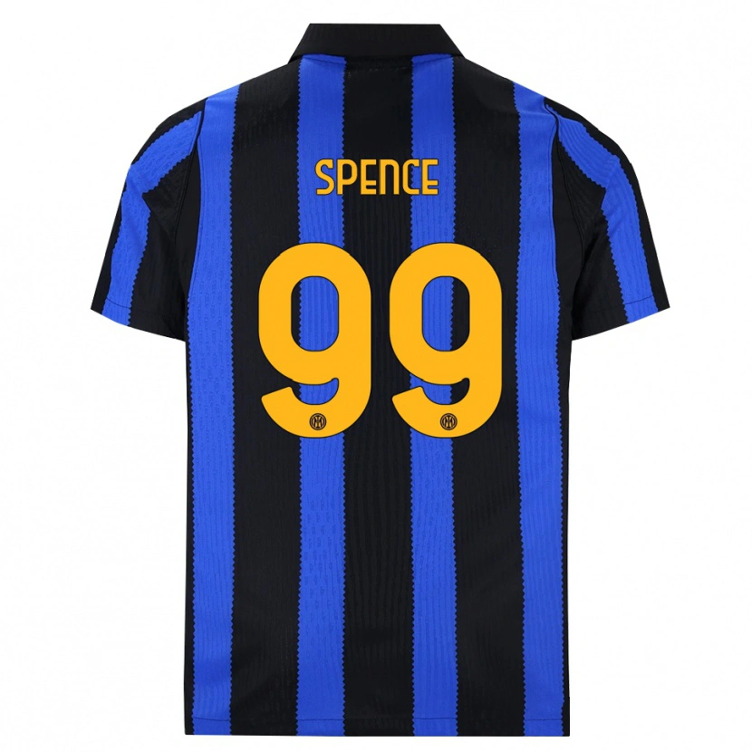 Danxen Mujer Camiseta Djed Spence #99 Negro Azul Amarillo 1ª Equipación 2026/27 La Camisa