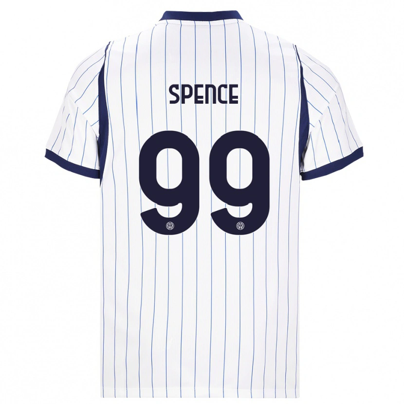 Danxen Mujer Camiseta Djed Spence #99 Blanco Azul Marino 2ª Equipación 2026/27 La Camisa