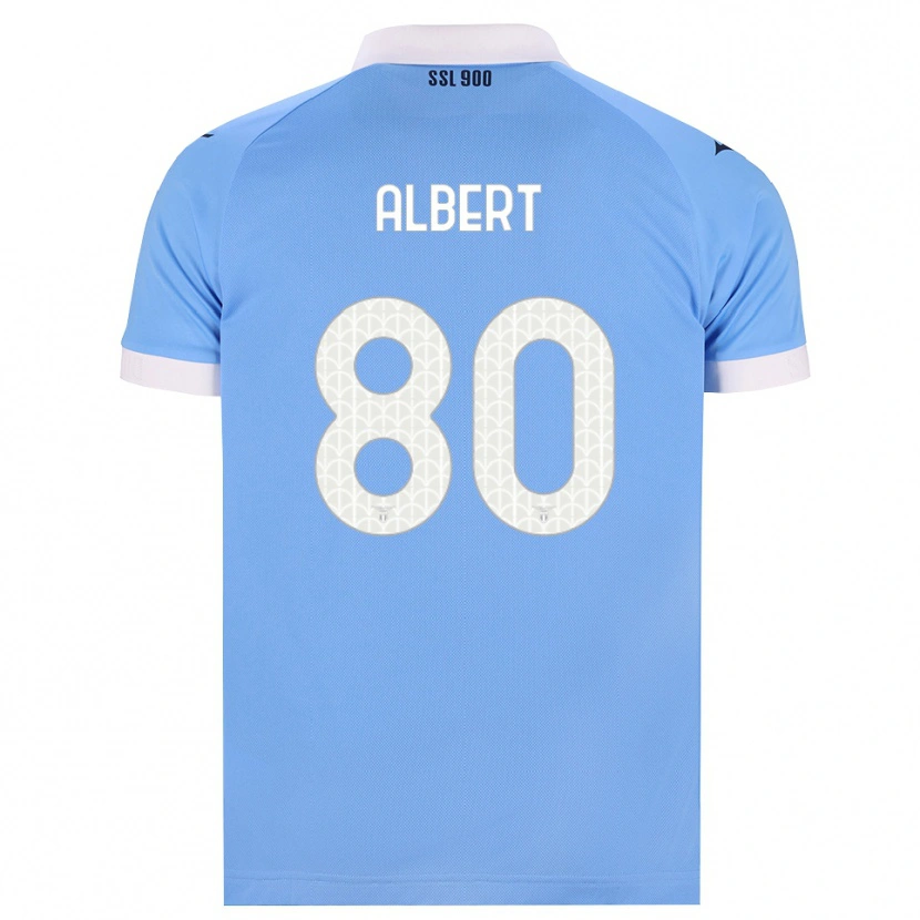 Danxen Mujer Camiseta Albert Gudmundsson #80 Azul Cielo Negro Blanco 1ª Equipación 2026/27 La Camisa