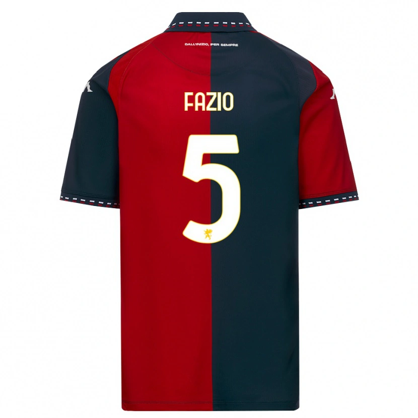 Danxen Mujer Camiseta Lorenzo Fazio #5 Rojo Negro Blanco 1ª Equipación 2026/27 La Camisa