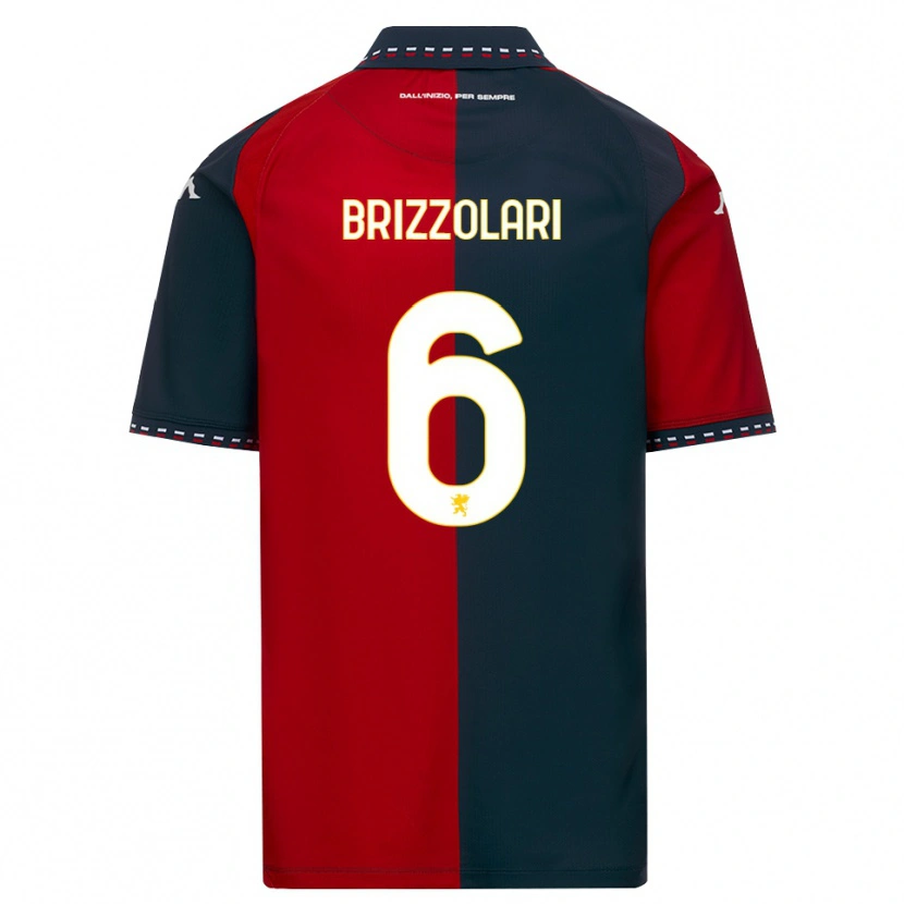 Danxen Mujer Camiseta Mattia Brizzolari #6 Rojo Negro Blanco 1ª Equipación 2026/27 La Camisa