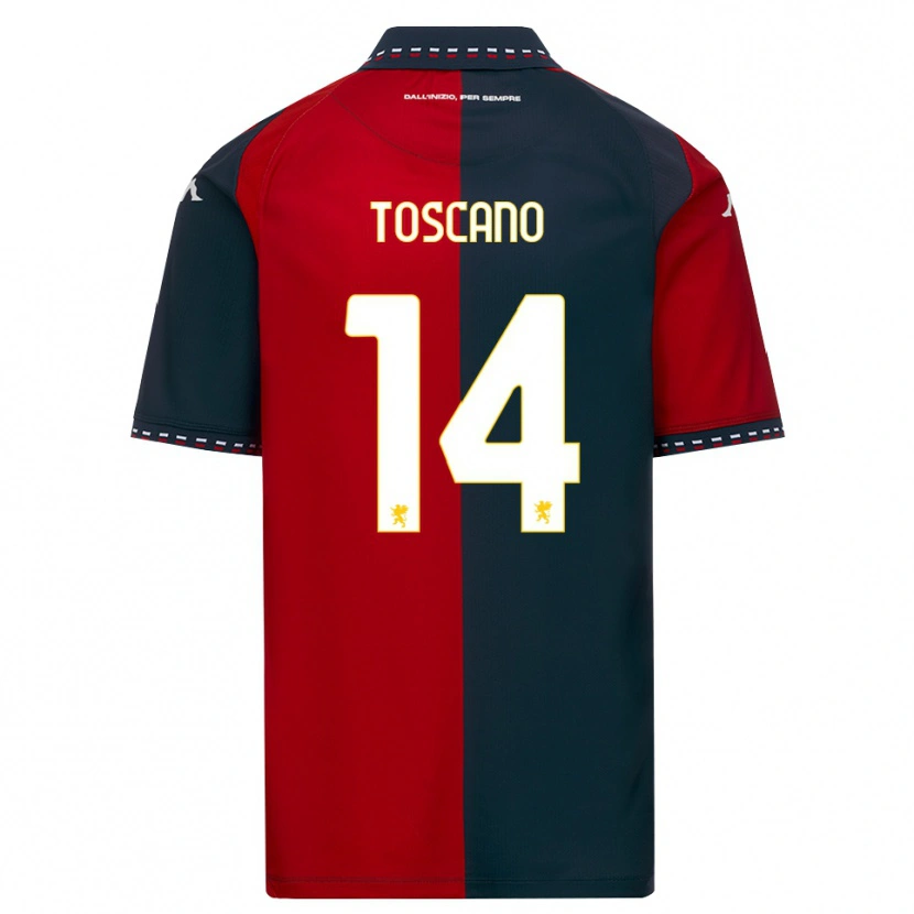 Danxen Mujer Camiseta Filippo Toscano #14 Rojo Negro Blanco 1ª Equipación 2026/27 La Camisa