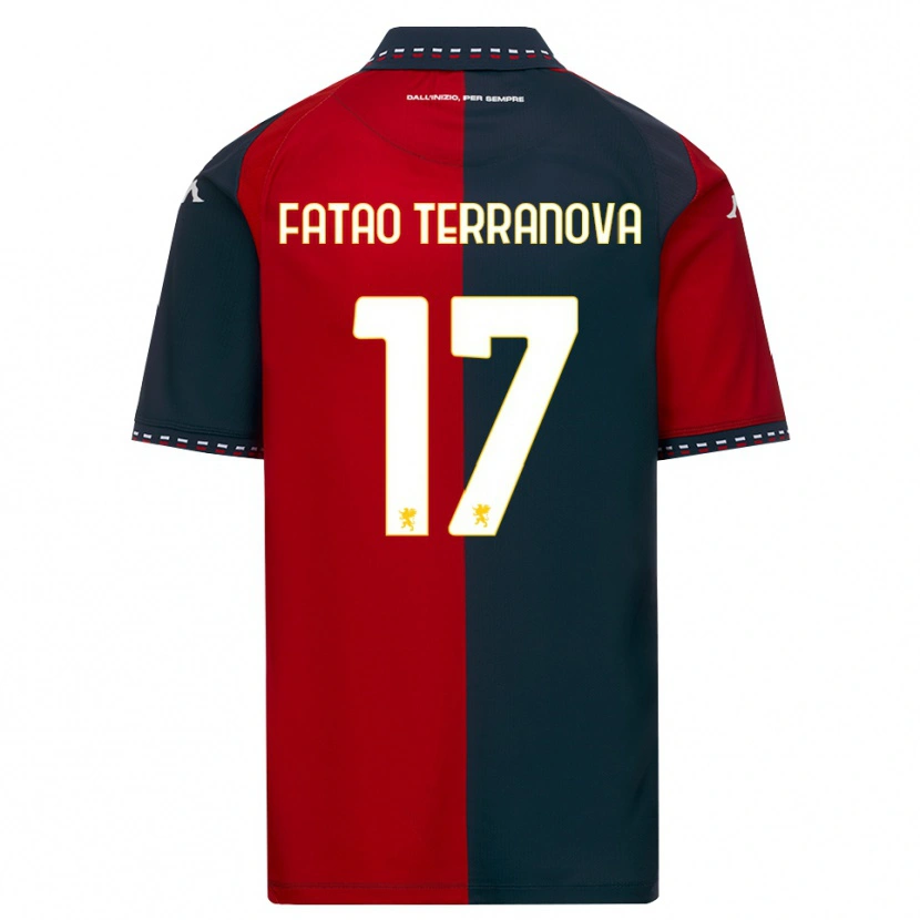 Danxen Mujer Camiseta Emanuele Fatao Terranova #17 Rojo Negro Blanco 1ª Equipación 2026/27 La Camisa