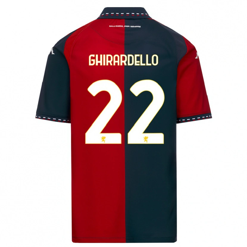 Danxen Mujer Camiseta Tommaso Ghirardello #22 Rojo Negro Blanco 1ª Equipación 2026/27 La Camisa