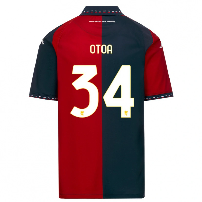 Danxen Mujer Camiseta Sebastian Otoa #34 Rojo Negro Blanco 1ª Equipación 2026/27 La Camisa