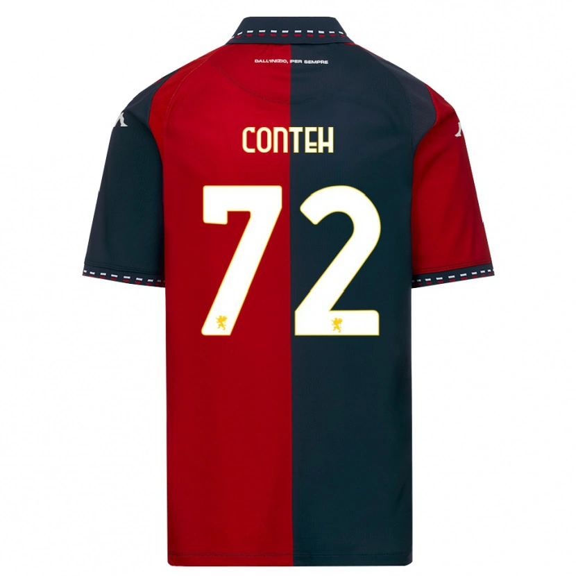 Danxen Mujer Camiseta Seediya Conteh #72 Rojo Negro Blanco 1ª Equipación 2026/27 La Camisa