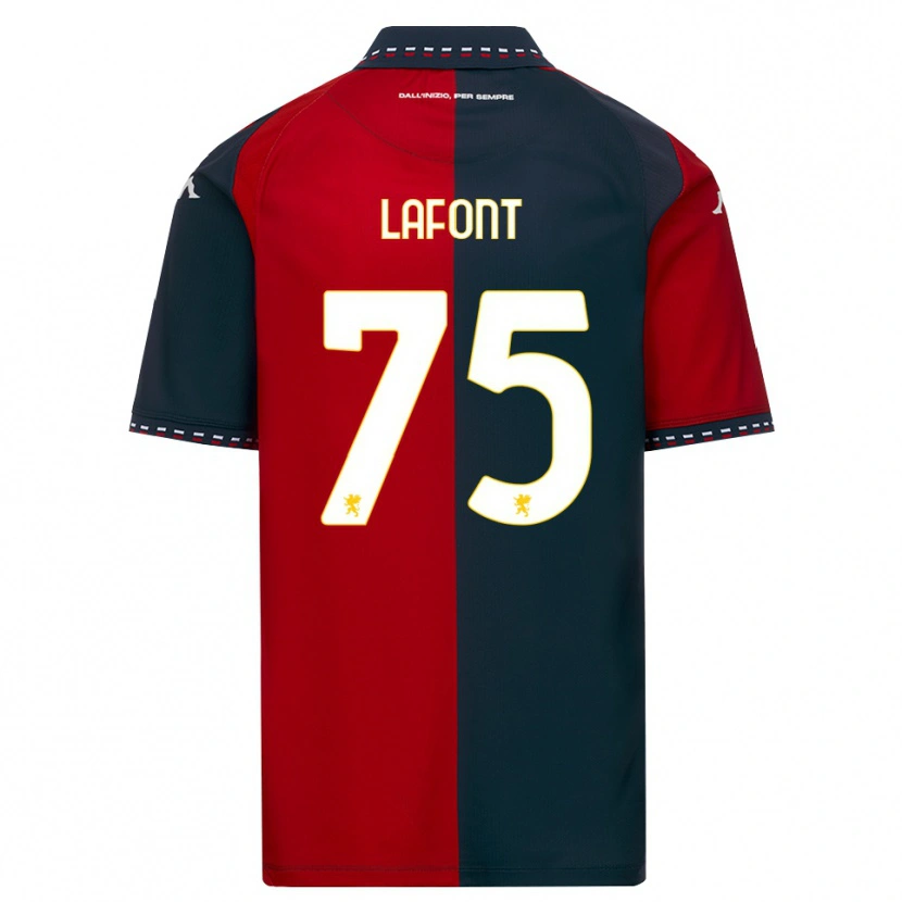 Danxen Mujer Camiseta Gaël Lafont #75 Rojo Negro Blanco 1ª Equipación 2026/27 La Camisa