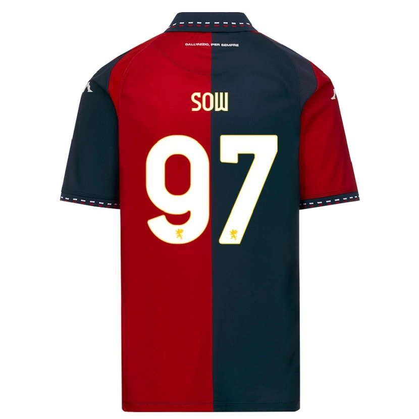 Danxen Mujer Camiseta Djibril Sow #97 Rojo Negro Blanco 1ª Equipación 2026/27 La Camisa