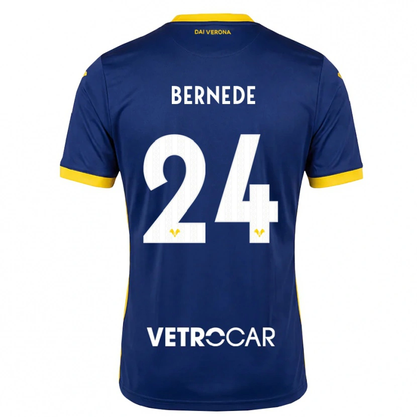 Danxen Mujer Camiseta Antoine Bernede #24 Azul Real Amarillo Blanco 1ª Equipación 2026/27 La Camisa
