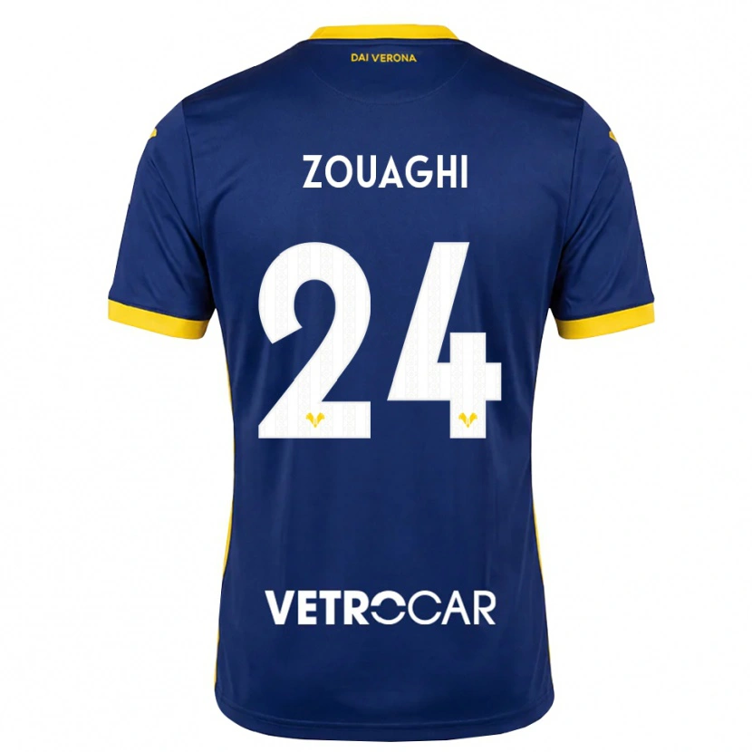 Danxen Mujer Camiseta Thomas Zouaghi #24 Azul Real Amarillo Blanco 1ª Equipación 2026/27 La Camisa