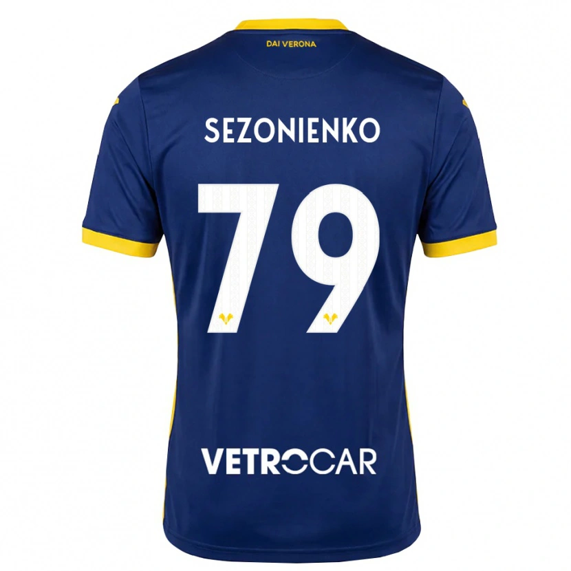Danxen Mujer Camiseta Kacper Sezonienko #79 Azul Real Amarillo Blanco 1ª Equipación 2026/27 La Camisa