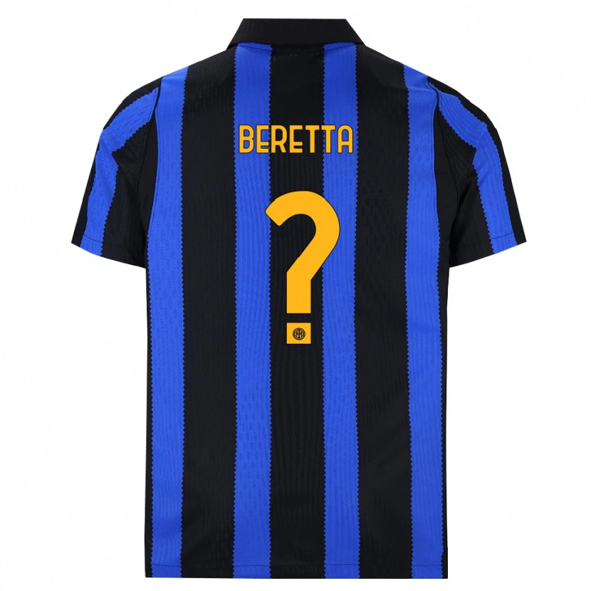Danxen Mujer Camiseta Emanuele Beretta #0 Negro Azul Amarillo 1ª Equipación 2026/27 La Camisa