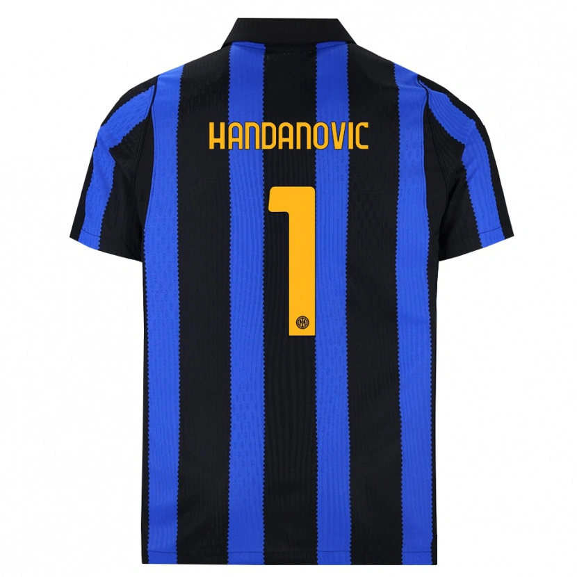 Danxen Mujer Camiseta Samir Handanovic #1 Negro Azul Amarillo 1ª Equipación 2026/27 La Camisa