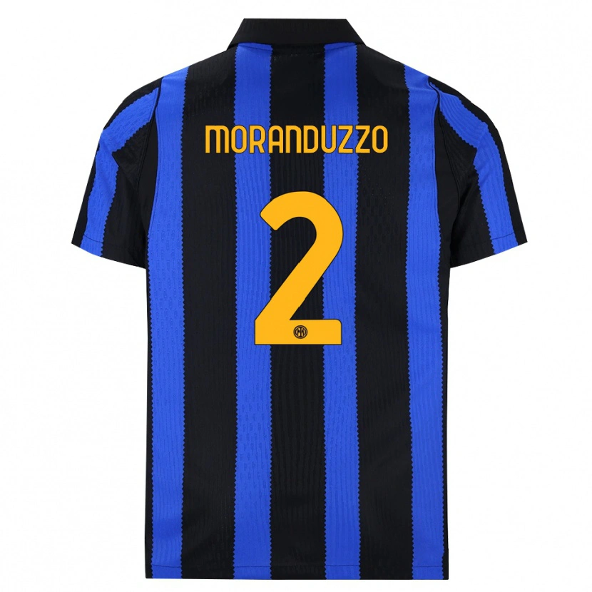 Danxen Mujer Camiseta Nicolo Moranduzzo #2 Negro Azul Amarillo 1ª Equipación 2026/27 La Camisa