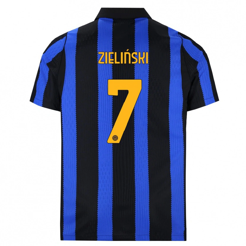 Danxen Mujer Camiseta Piotr Zielinski #7 Negro Azul Amarillo 1ª Equipación 2026/27 La Camisa