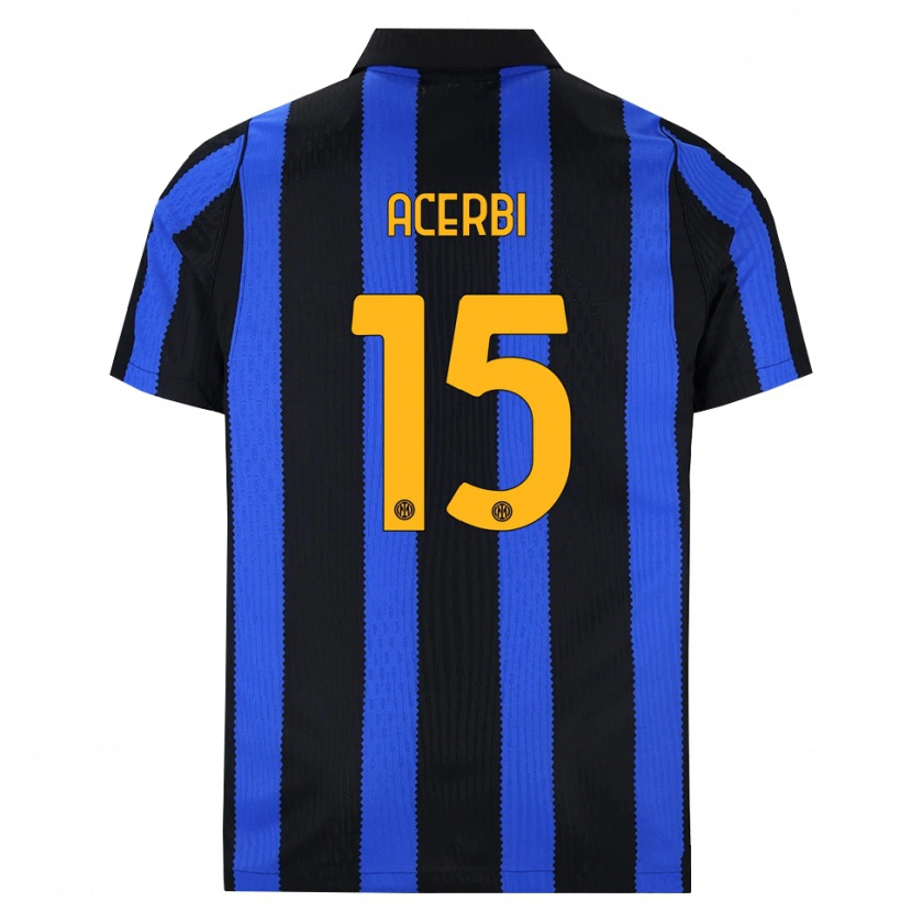 Danxen Mujer Camiseta Francesco Acerbi #15 Negro Azul Amarillo 1ª Equipación 2026/27 La Camisa