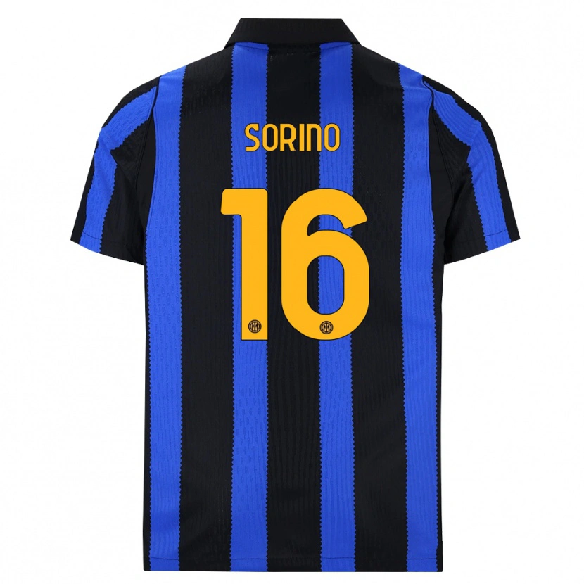 Danxen Mujer Camiseta Davide Sorino #16 Negro Azul Amarillo 1ª Equipación 2026/27 La Camisa