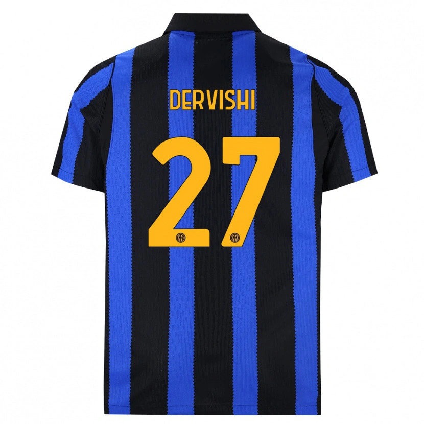 Danxen Mujer Camiseta Kristian Dervishi #27 Negro Azul Amarillo 1ª Equipación 2026/27 La Camisa