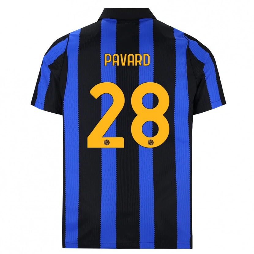 Danxen Mujer Camiseta Benjamin Pavard #28 Negro Azul Amarillo 1ª Equipación 2026/27 La Camisa