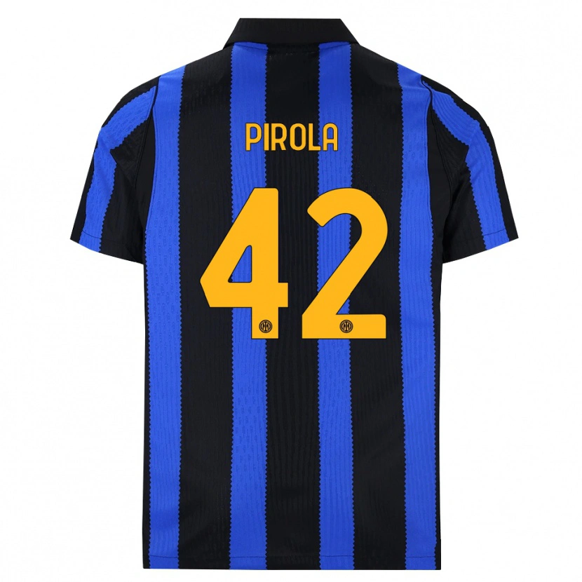 Danxen Mujer Camiseta Samuele Pirola #42 Negro Azul Amarillo 1ª Equipación 2026/27 La Camisa