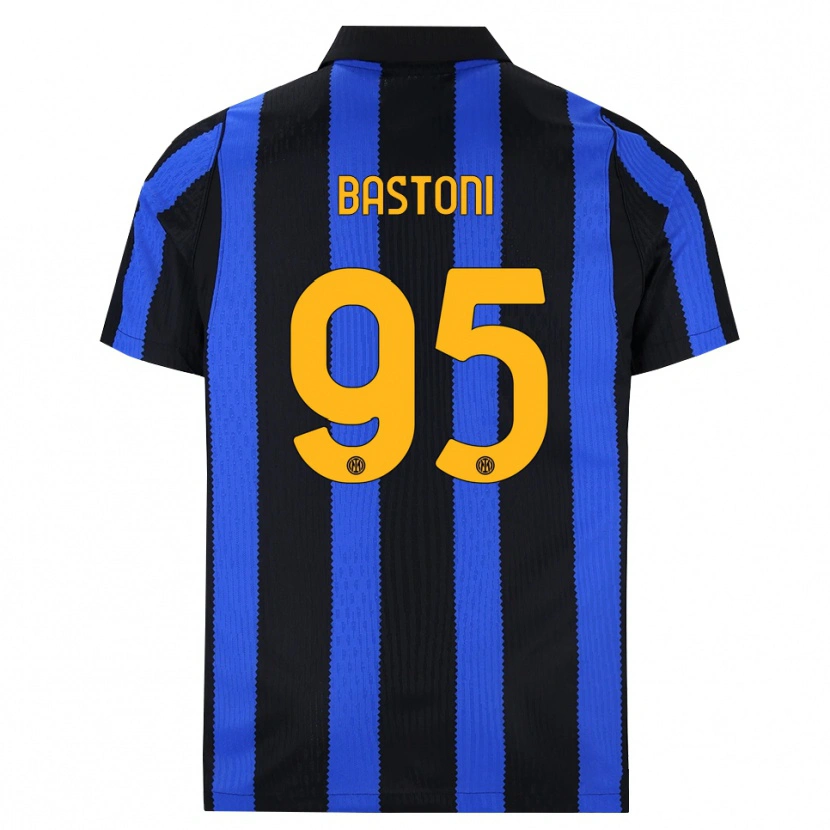 Danxen Mujer Camiseta Alessandro Bastoni #95 Negro Azul Amarillo 1ª Equipación 2026/27 La Camisa