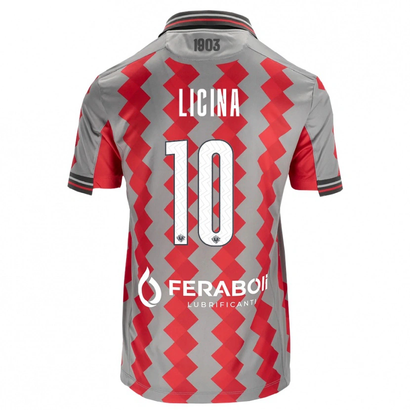 Danxen Mujer Camiseta Adin Licina #10 Gris Rojo Blanco 1ª Equipación 2026/27 La Camisa