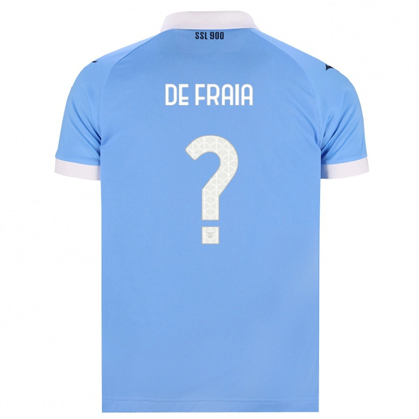 Danxen Mujer Camiseta Davide De Fraia #0 Azul Cielo Negro Blanco 1ª Equipación 2026/27 La Camisa