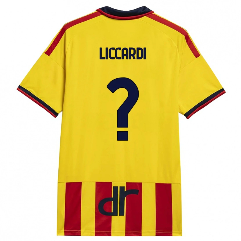 Danxen Mujer Camiseta Thomas Liccardi #0 Amarillo Rojo 1ª Equipación 2026/27 La Camisa
