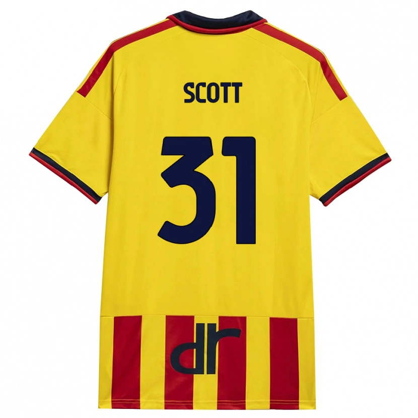 Danxen Mujer Camiseta Elijah Scott #31 Amarillo Rojo 1ª Equipación 2026/27 La Camisa