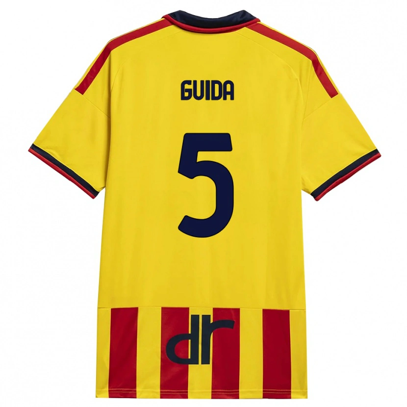 Danxen Mujer Camiseta Francesco Guida #5 Amarillo Rojo 1ª Equipación 2026/27 La Camisa