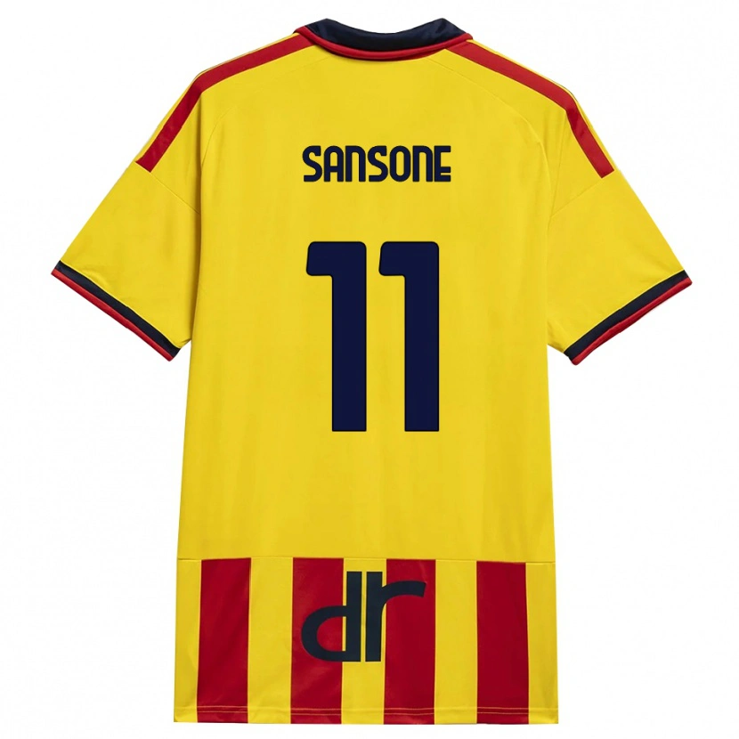 Danxen Mujer Camiseta Nicola Sansone #11 Amarillo Rojo 1ª Equipación 2026/27 La Camisa