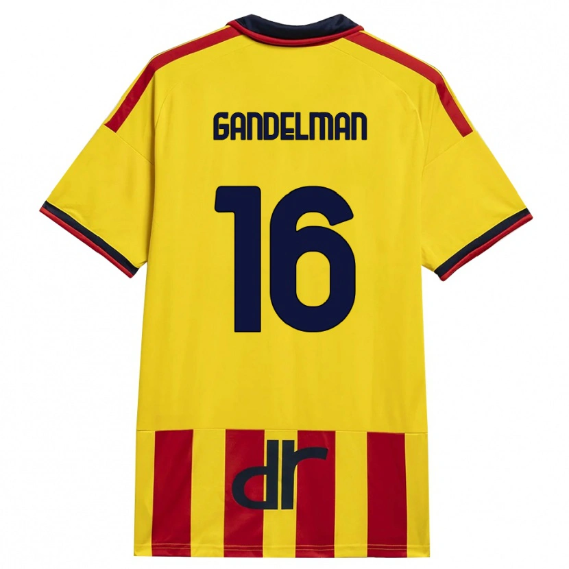 Danxen Mujer Camiseta Omri Gandelman #16 Amarillo Rojo 1ª Equipación 2026/27 La Camisa