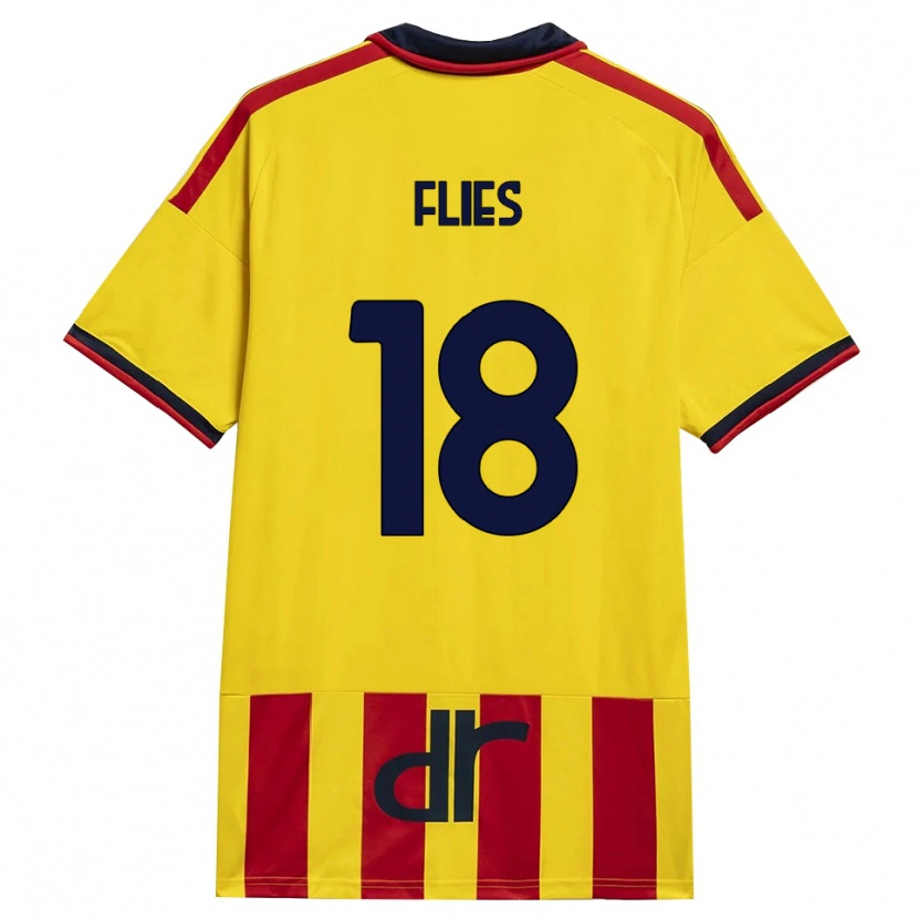 Danxen Mujer Camiseta Jarne Flies #18 Amarillo Rojo 1ª Equipación 2026/27 La Camisa