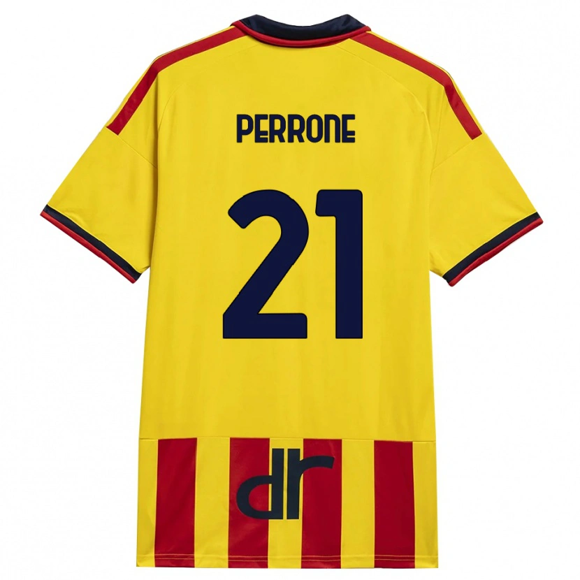Danxen Mujer Camiseta Samuele Perrone #21 Amarillo Rojo 1ª Equipación 2026/27 La Camisa