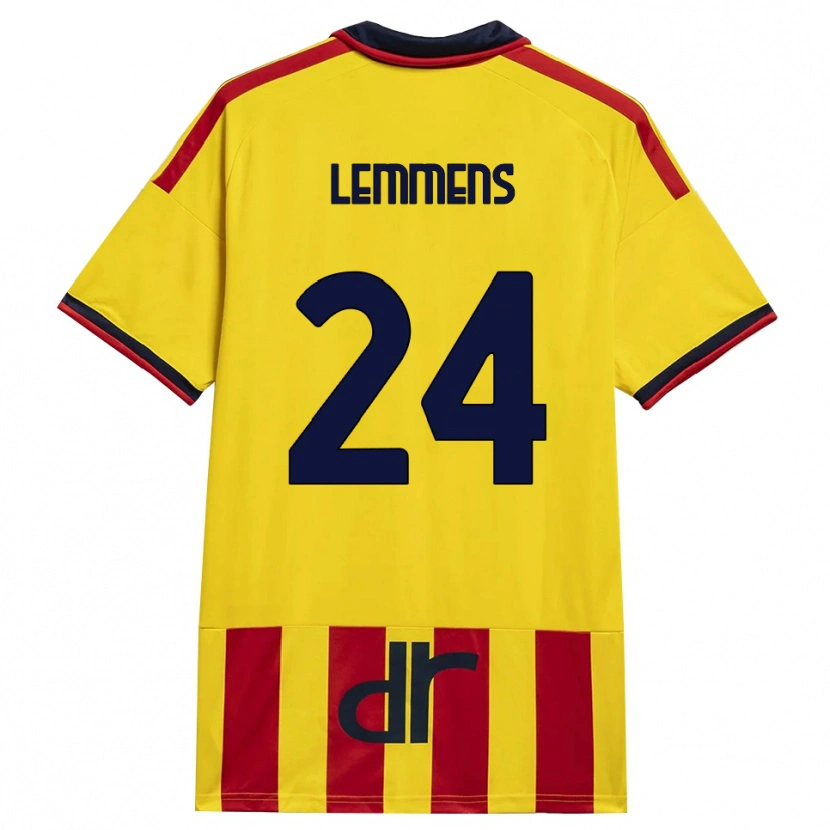 Danxen Mujer Camiseta Mats Lemmens #24 Amarillo Rojo 1ª Equipación 2026/27 La Camisa