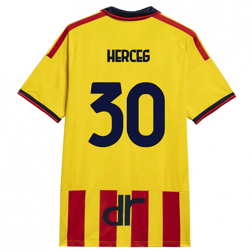 Danxen Mujer Camiseta Lovro Herceg #30 Amarillo Rojo 1ª Equipación 2026/27 La Camisa