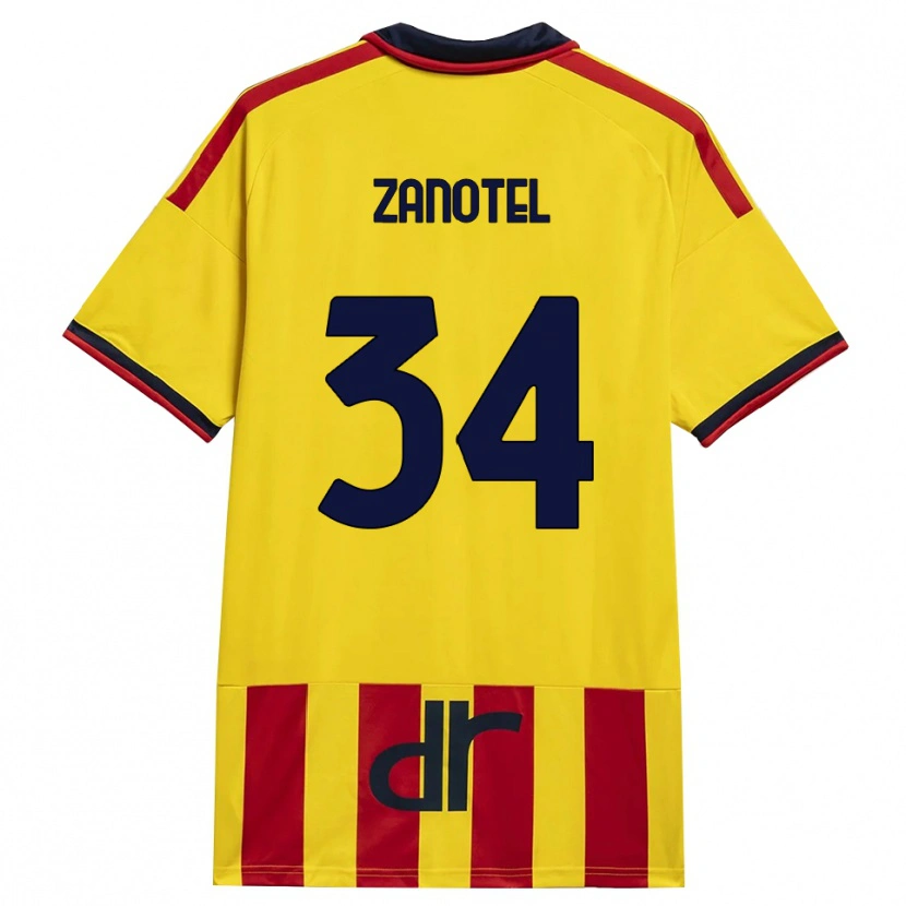 Danxen Mujer Camiseta Giovanni Zanotel #34 Amarillo Rojo 1ª Equipación 2026/27 La Camisa