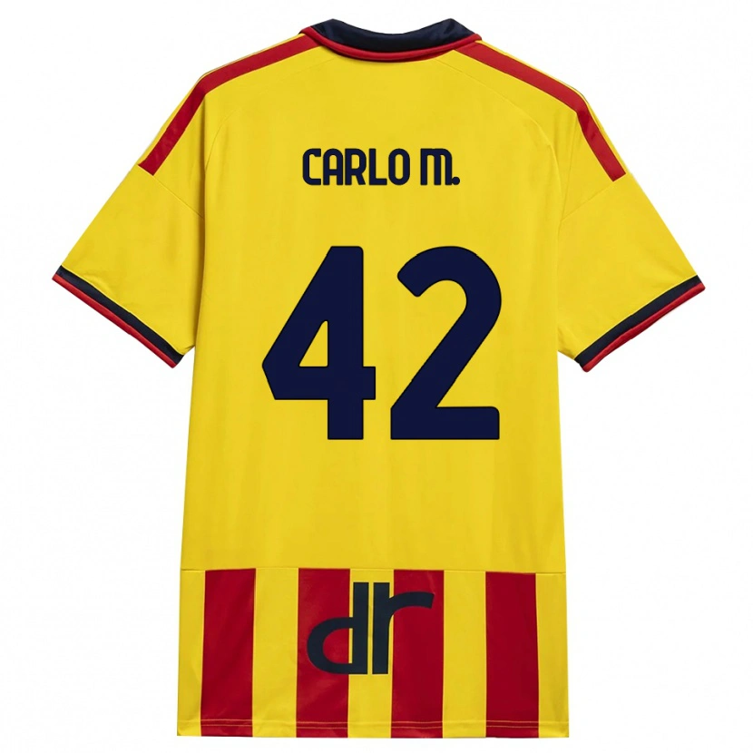 Danxen Mujer Camiseta Carlo Mariano #42 Amarillo Rojo 1ª Equipación 2026/27 La Camisa