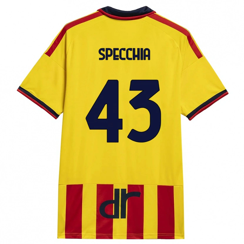 Danxen Mujer Camiseta Marco Specchia #43 Amarillo Rojo 1ª Equipación 2026/27 La Camisa