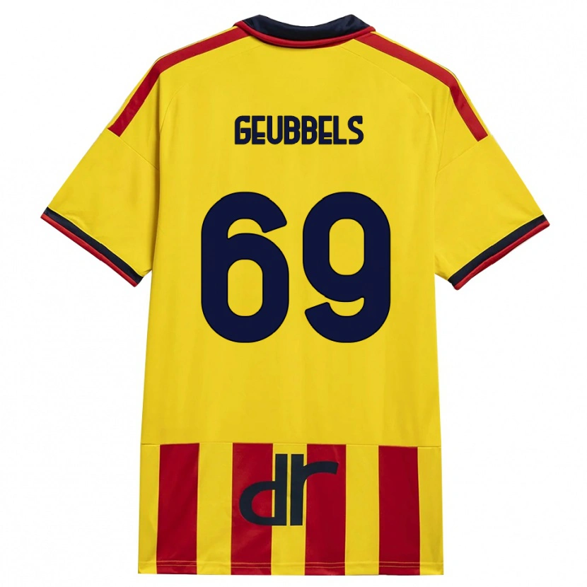Danxen Mujer Camiseta Willem Geubbels #69 Amarillo Rojo 1ª Equipación 2026/27 La Camisa