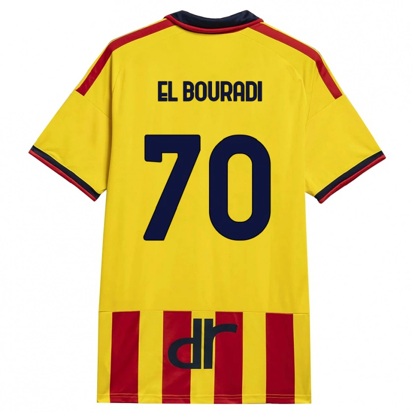 Danxen Mujer Camiseta Walid El Bouradi #70 Amarillo Rojo 1ª Equipación 2026/27 La Camisa