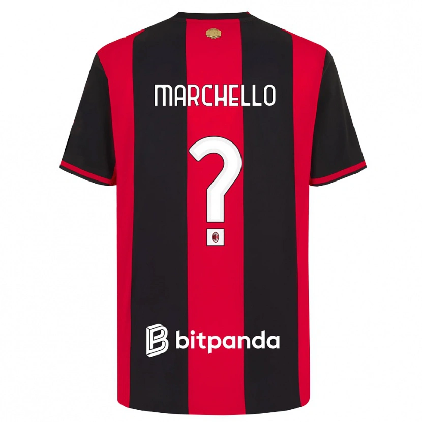 Danxen Mujer Camiseta Federico Marchello #0 Rojo Negro Blanco 1ª Equipación 2026/27 La Camisa