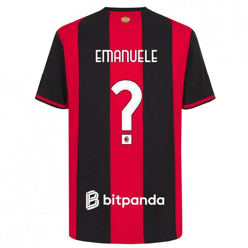 Danxen Mujer Camiseta Emanuele Benedetti #0 Rojo Negro Blanco 1ª Equipación 2026/27 La Camisa