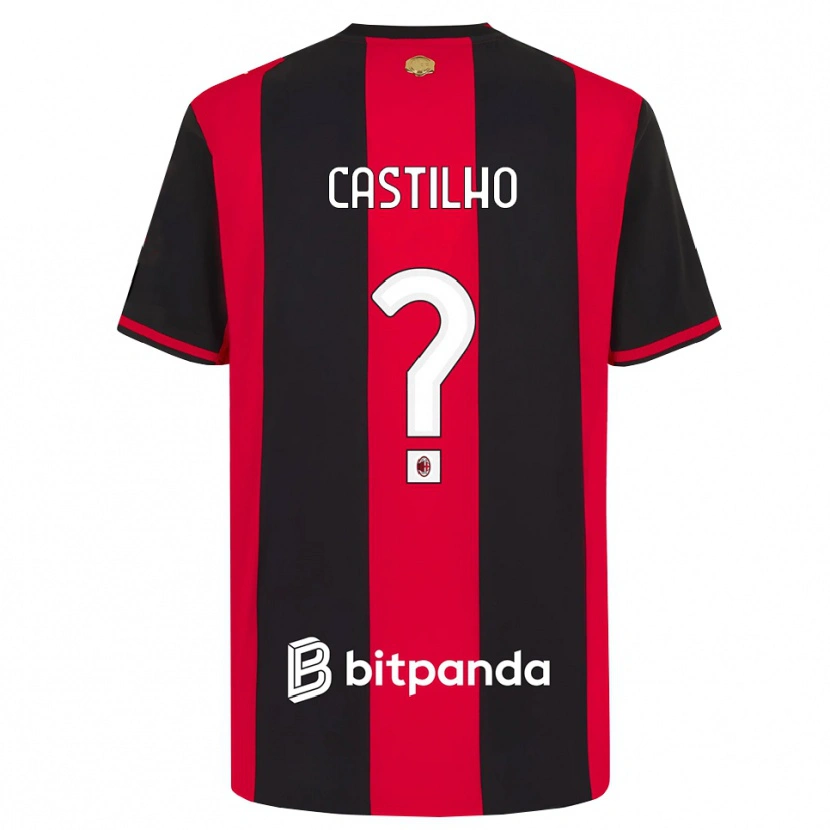 Danxen Mujer Camiseta Estevan Amaral Castilho #0 Rojo Negro Blanco 1ª Equipación 2026/27 La Camisa